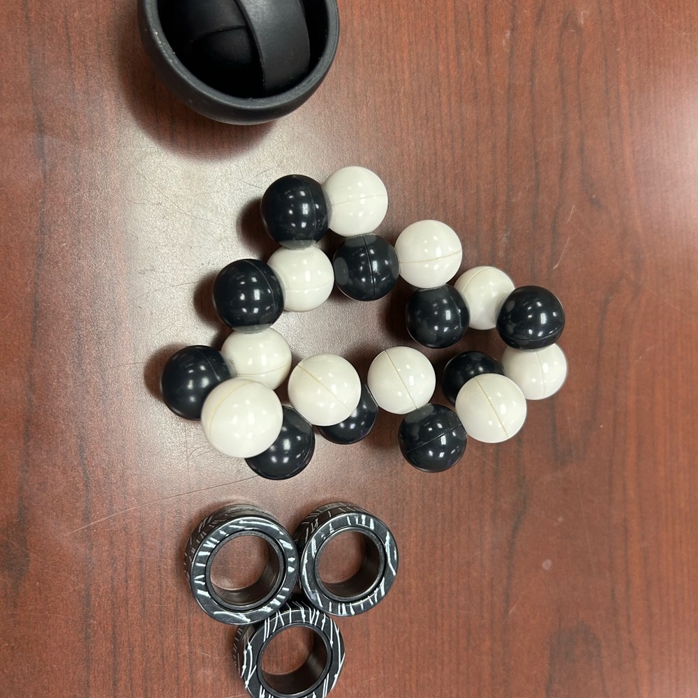 Black and white fidget toy set